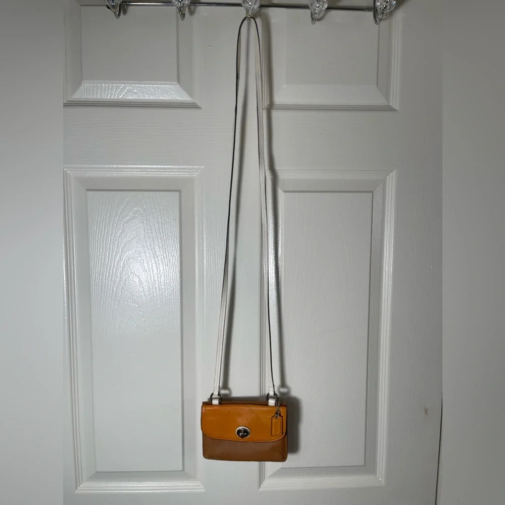 Coach Crossbody Bag in Yellow and Brown - Picture 1 of 7